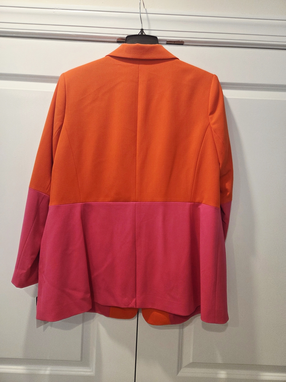 Tahari ASL Orange and Pink Colorblock Blazer - Picture 3 of 4